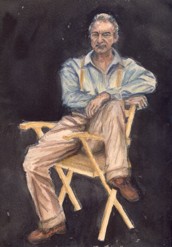 watercolour portrait og George Irving as Joe Keller