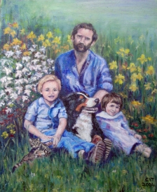 oil portrait of a family